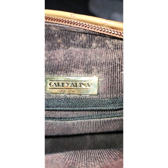 Vintage Carey Adina Leather Alligator Embossed Zip Crossbody Brown Bag - Picture 6 of 7